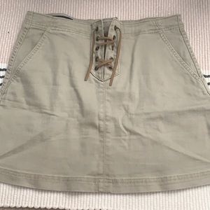 Khaki Lace Up Skirt